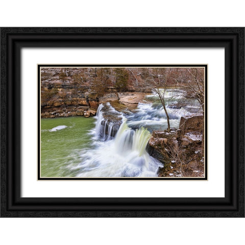 Cataract Falls Lieber State Recreation Area-Indiana Black Ornate Wood Framed Art Print with Double Matting by Day, Richard and Susan