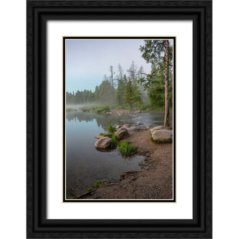 USA-Minnesota-Itasca State Park-Mississippi Headwaters Black Ornate Wood Framed Art Print with Double Matting by Hawkins, Peter