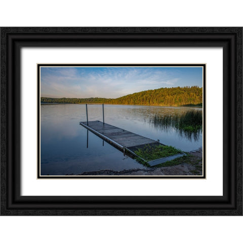 USA-Minnesota-La Salle Lake State Recreation Area boat launch Black Ornate Wood Framed Art Print with Double Matting by Hawkins, Peter