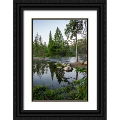 USA-Minnesota-Itasca State Park-Mississippi Headwaters Black Ornate Wood Framed Art Print with Double Matting by Hawkins, Peter