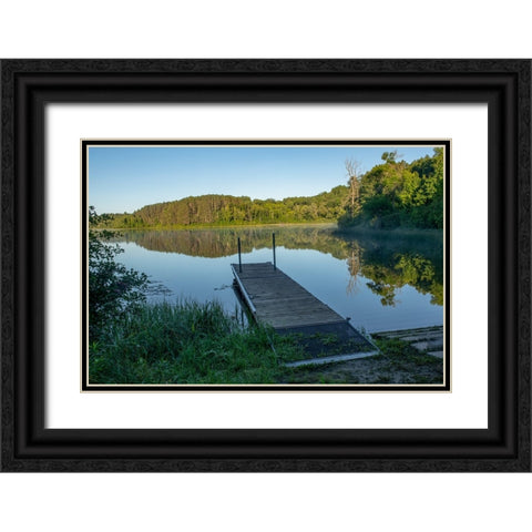 USA-Minnesota-Itasca State Park-Ozawindib Boat Lunch Black Ornate Wood Framed Art Print with Double Matting by Hawkins, Peter