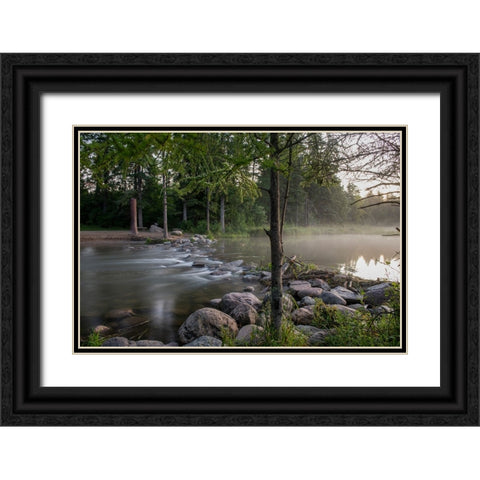 USA-Minnesota-Itasca State Park-Mississippi Headwaters Black Ornate Wood Framed Art Print with Double Matting by Hawkins, Peter