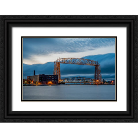 USA-Minnesota-Duluth-Park Point-Boardwalk over Dunes Black Ornate Wood Framed Art Print with Double Matting by Hawkins, Peter
