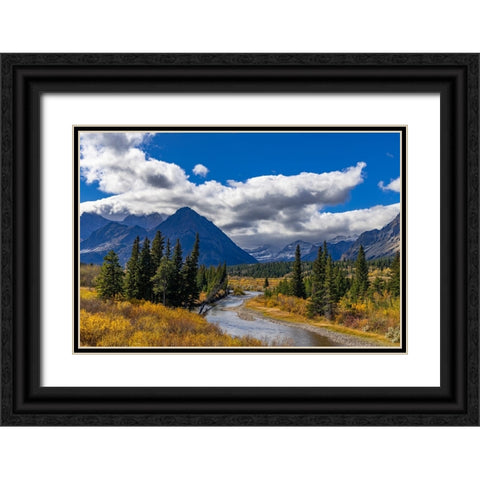 Autumn hues along the Belly River in Glacier National Park-Montana-USA Black Ornate Wood Framed Art Print with Double Matting by Haney, Chuck