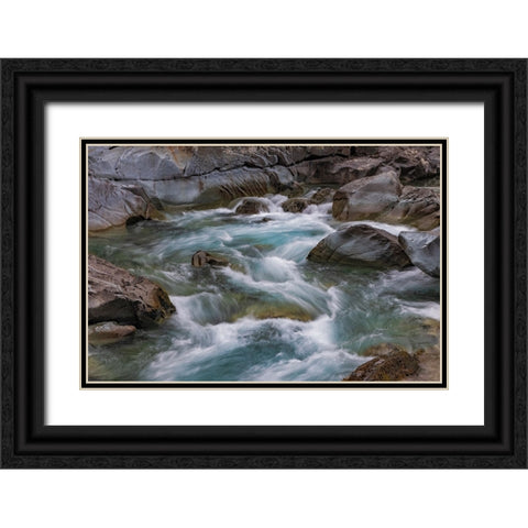 Sacred Dancing Cascade in McDonald Creek in Glacier National Park-Montana-USA Black Ornate Wood Framed Art Print with Double Matting by Haney, Chuck