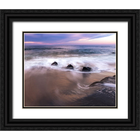 USA-New Jersey-Cape May National Seashore-Sunrise on shore Black Ornate Wood Framed Art Print with Double Matting by Jaynes Gallery