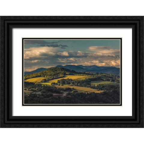 View of Columbia plateau at sunset-Oregon Black Ornate Wood Framed Art Print with Double Matting by Jones, Adam