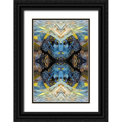Abstract pattern in driftwood-Bandon Beach-Oregon Black Ornate Wood Framed Art Print with Double Matting by Jones, Adam