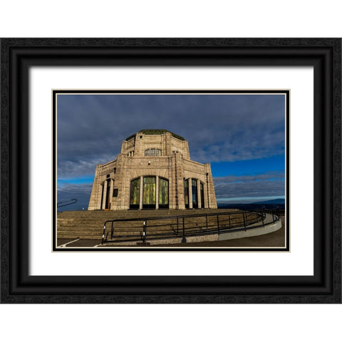 Vista House at Crown Point in Multnomah County-Oregon-USA Black Ornate Wood Framed Art Print with Double Matting by Haney, Chuck