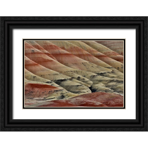 USA- Oregon. John Day Fossil Beds National Monument badlands landscape. Black Ornate Wood Framed Art Print with Double Matting by Gulin, Darrell