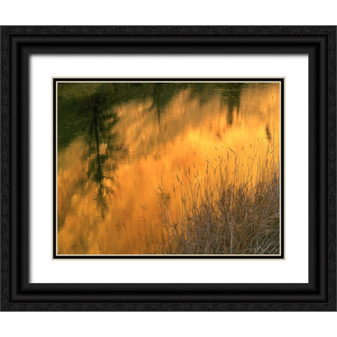 USA-Oregon-Abstract of Crooked River-Smith Rock State Park Black Ornate Wood Framed Art Print with Double Matting by Garber, Howie