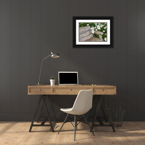 Usa-Oregon-Yachats Plantings Black Ornate Wood Framed Art Print with Double Matting by Looney, Hollice