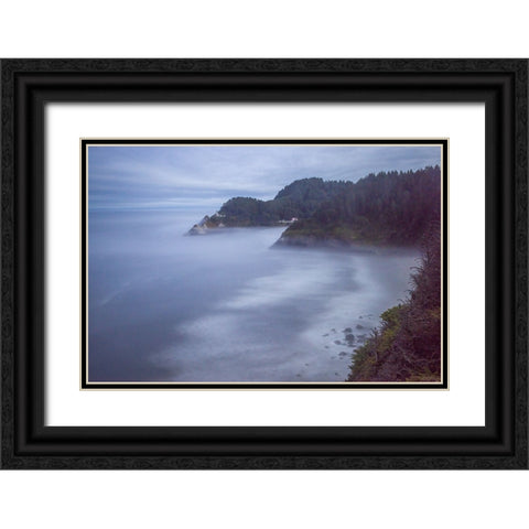 Usa-Oregon-Florence Heceta Head Lighthouse Black Ornate Wood Framed Art Print with Double Matting by Looney, Hollice