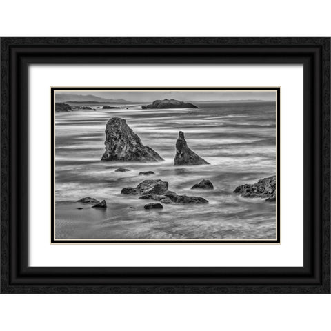 Bandon Beach-Oregon Black Ornate Wood Framed Art Print with Double Matting by Ford, John