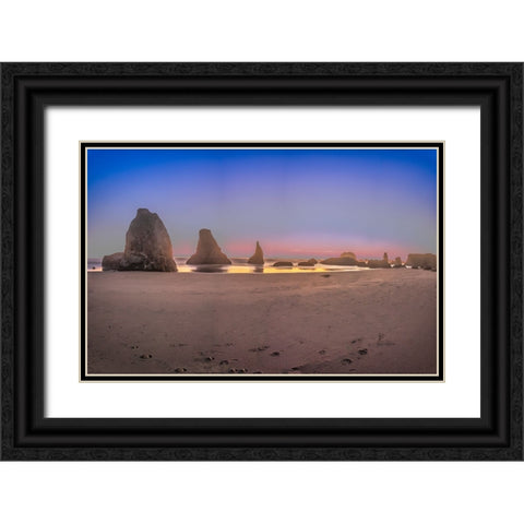 Bandon Beach-Oregon Black Ornate Wood Framed Art Print with Double Matting by Ford, John