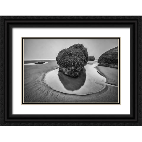 Bandon Beach-Oregon Black Ornate Wood Framed Art Print with Double Matting by Ford, John