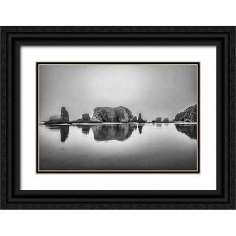 Bandon Beach-Oregon Black Ornate Wood Framed Art Print with Double Matting by Ford, John