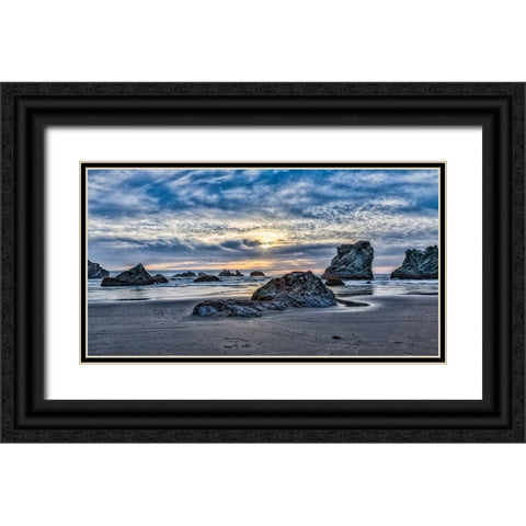 USA-Oregon-Bandon-Beach Black Ornate Wood Framed Art Print with Double Matting by Restuccia, Joe III