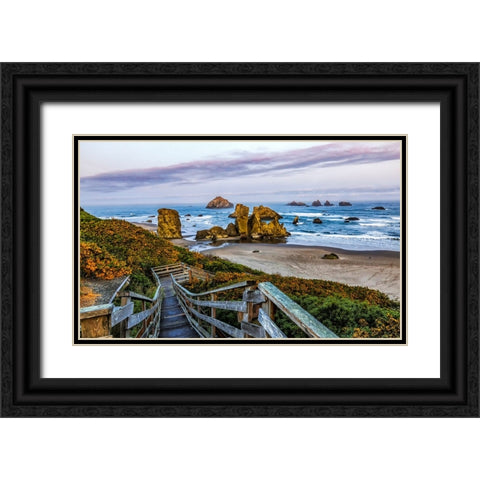 USA-Oregon-Bandon-Beach Black Ornate Wood Framed Art Print with Double Matting by Restuccia, Joe III