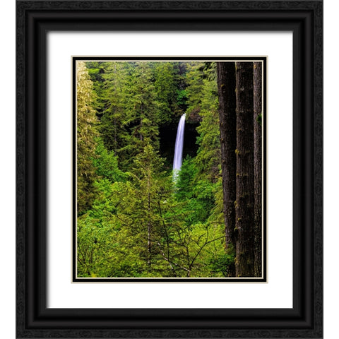 USA-Oregon-Silver Falls State Park-North Falls Black Ornate Wood Framed Art Print with Double Matting by Restuccia, Joe III