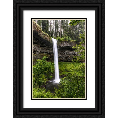 USA-Oregon-Silver Falls State Park-South Falls Black Ornate Wood Framed Art Print with Double Matting by Restuccia, Joe III