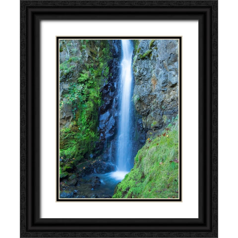 Oregon-Columbia River Gorge National Scenic Area-Warren Creek-at Hole in the Wall Falls Black Ornate Wood Framed Art Print with Double Matting by Wild, Jamie and Judy
