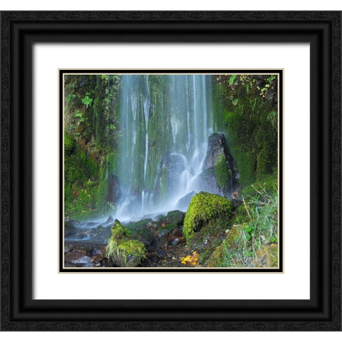 Oregon-Columbia River Gorge National Scenic Area-Lancaster Falls Black Ornate Wood Framed Art Print with Double Matting by Wild, Jamie and Judy