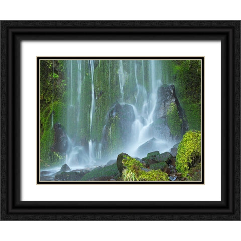 Oregon-Columbia River Gorge National Scenic Area-Lancaster Falls Black Ornate Wood Framed Art Print with Double Matting by Wild, Jamie and Judy
