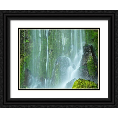 Oregon-Columbia River Gorge National Scenic Area-Lancaster Falls Black Ornate Wood Framed Art Print with Double Matting by Wild, Jamie and Judy