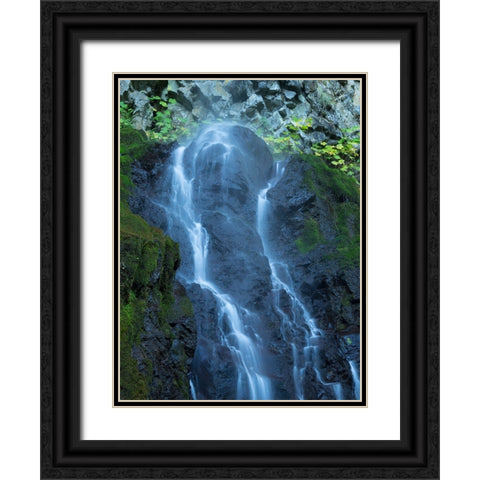 Oregon-Columbia River Gorge National Scenic Area-Cabin Creek Falls Black Ornate Wood Framed Art Print with Double Matting by Wild, Jamie and Judy