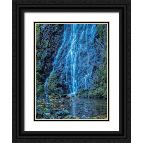 Oregon-Columbia River Gorge National Scenic Area-Cabin Creek Falls Black Ornate Wood Framed Art Print with Double Matting by Wild, Jamie and Judy