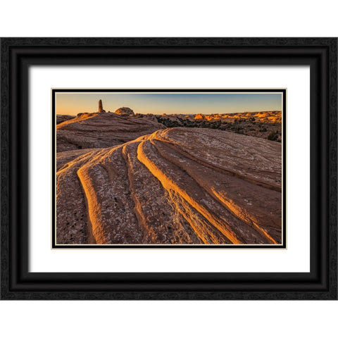 Rock Abstract-Moab-Utah Black Ornate Wood Framed Art Print with Double Matting by Ford, John