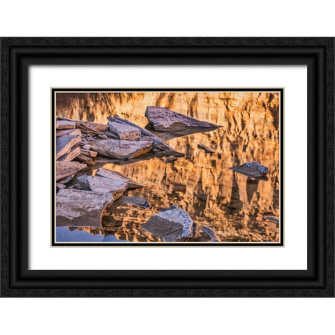 Pool-Colorado River-Moab-Utah Black Ornate Wood Framed Art Print with Double Matting by Ford, John