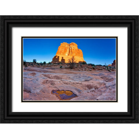 Arches National Park evening light-USA-Utah Black Ornate Wood Framed Art Print with Double Matting by Eggers, Terry