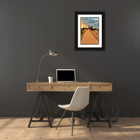 Arches National Park evening light-USA-Utah Black Ornate Wood Framed Art Print with Double Matting by Eggers, Terry