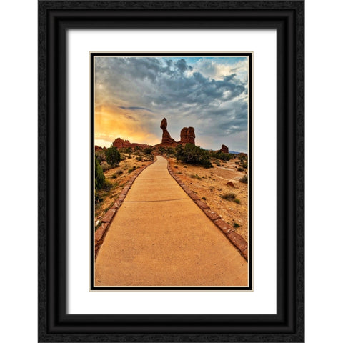 Arches National Park evening light-USA-Utah Black Ornate Wood Framed Art Print with Double Matting by Eggers, Terry