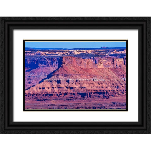 Red Rock Canyons Overlook- Canyonlands National Park- Moab- Utah. Green Canyon. Black Ornate Wood Framed Art Print with Double Matting by Perry, William