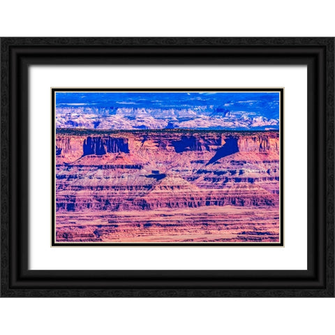 Red Rock Canyons Overlook- Canyonlands National Park- Moab- Utah. Green Canyon. Black Ornate Wood Framed Art Print with Double Matting by Perry, William