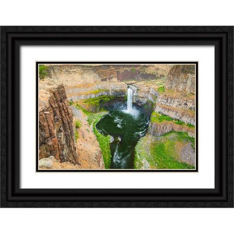 Palouse Falls State Park-Washington State-USA-Palouse Falls in Palouse Falls State Park Black Ornate Wood Framed Art Print with Double Matting by Wilson, Emily M.