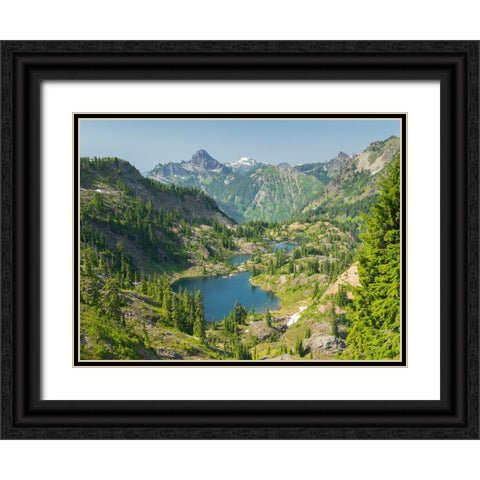 Washington State-Central Cascades-Rampart Ridge-Rampart Lakes Black Ornate Wood Framed Art Print with Double Matting by Wild, Jamie and Judy