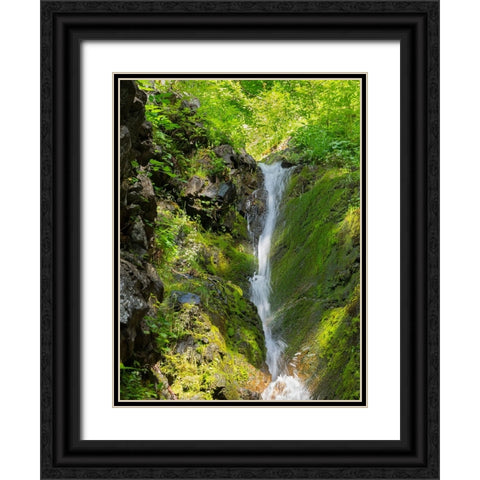 Washington State-Central Cascades-Waterfall at Kendall Peak Black Ornate Wood Framed Art Print with Double Matting by Wild, Jamie and Judy