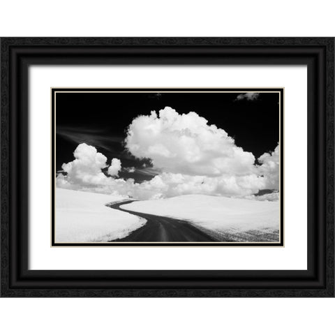 USA-Washington State-Country backroad Black Ornate Wood Framed Art Print with Double Matting by Eggers, Terry