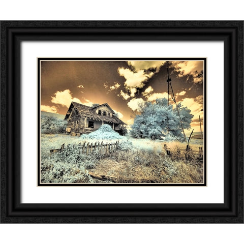 USA-Washington State-Palouse-Abandoned old homestead Black Ornate Wood Framed Art Print with Double Matting by Eggers, Terry