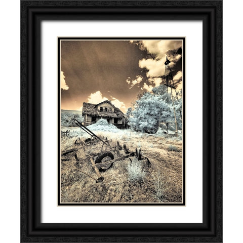 USA-Washington State-Palouse-Abandoned old homestead Black Ornate Wood Framed Art Print with Double Matting by Eggers, Terry