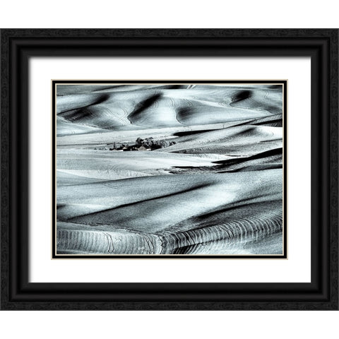 USA-Washington State-Palouse region-Rolling hills at Sunset Black Ornate Wood Framed Art Print with Double Matting by Eggers, Terry