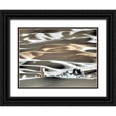 USA-Washington State-Palouse region-the town of Steptoe at Sunset Black Ornate Wood Framed Art Print with Double Matting by Eggers, Terry