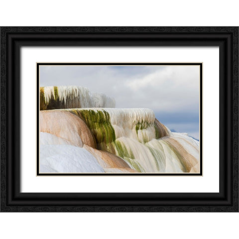 Colorful terrace-Canary Spring-Mammoth Hot Springs-Yellowstone National Park-Wyoming Black Ornate Wood Framed Art Print with Double Matting by Jones, Adam