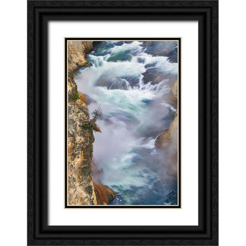 Yellowstone River at sunrise from Artist Point-Yellowstone National Park-Wyoming Black Ornate Wood Framed Art Print with Double Matting by Jones, Adam