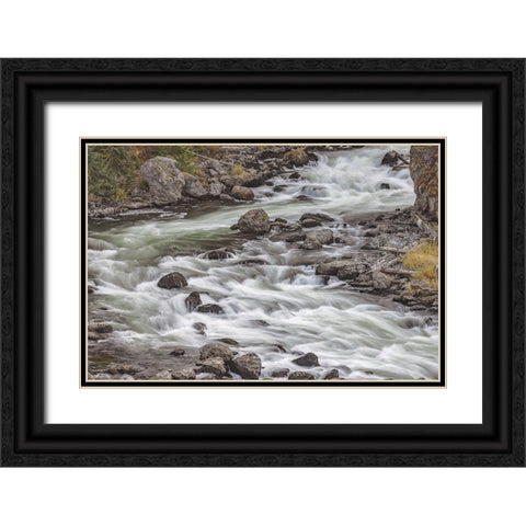 Firehole River-Firehole Canyon drive-Yellowstone National Park-Wyoming Black Ornate Wood Framed Art Print with Double Matting by Jones, Adam