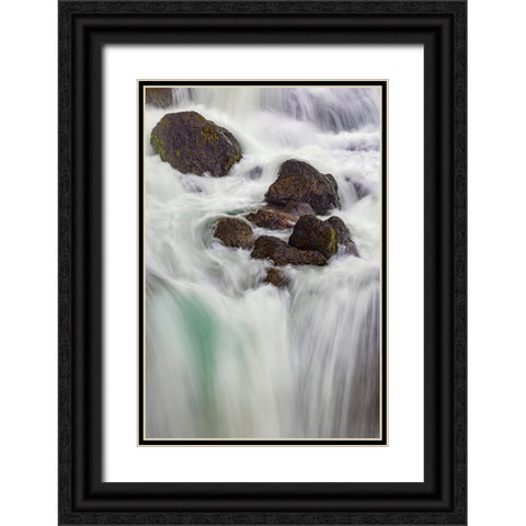 Firehole falls-Firehole River-Yellowstone National Park-Wyoming Black Ornate Wood Framed Art Print with Double Matting by Jones, Adam
